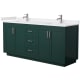 A thumbnail of the Wyndham Collection WCF2929-72D-VCA-MXX Green / White Cultured Marble Top / Brushed Nickel Hardware