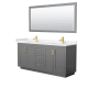 A thumbnail of the Wyndham Collection WCF2929-72D-VCA-M70 Dark Gray / Carrara Cultured Marble Top / Brushed Gold Hardware