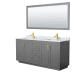 A thumbnail of the Wyndham Collection WCF2929-72D-NAT-M70 Dark Gray / White Carrara Marble Top / Brushed Gold Hardware