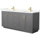 A thumbnail of the Wyndham Collection WCF292972D-QTZ-UNSMXX Dark Gray / Giotto Quartz Top / Brushed Gold Hardware