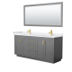 A thumbnail of the Wyndham Collection WCF2929-72D-VCA-M70 Dark Gray / White Cultured Marble Top / Brushed Gold Hardware