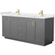 A thumbnail of the Wyndham Collection WCF2929-72D-VCA-MXX Dark Gray / White Cultured Marble Top / Brushed Gold Hardware