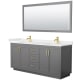 A thumbnail of the Wyndham Collection WCF292972D-QTZ-UNSM70 Dark Gray / White Quartz Top / Brushed Gold Hardware