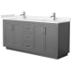 A thumbnail of the Wyndham Collection WCF2929-72D-VCA-MXX Dark Gray / Carrara Cultured Marble Top / Brushed Nickel Hardware