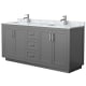 A thumbnail of the Wyndham Collection WCF2929-72D-NAT-MXX Dark Gray / White Carrara Marble Top / Brushed Nickel Hardware