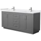 A thumbnail of the Wyndham Collection WCF2929-72D-VCA-MXX Dark Gray / White Cultured Marble Top / Brushed Nickel Hardware