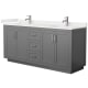 A thumbnail of the Wyndham Collection WCF292972D-QTZ-UNSMXX Dark Gray / White Quartz Top / Brushed Nickel Hardware