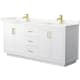 A thumbnail of the Wyndham Collection WCF292972D-QTZ-UNSMXX White / Giotto Quartz Top / Brushed Gold Hardware