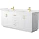 A thumbnail of the Wyndham Collection WCF292972D-QTZ-UNSMXX White / White Quartz Top / Brushed Gold Hardware