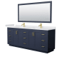 A thumbnail of the Wyndham Collection WCF2929-84D-VCA-M70 Dark Blue / White Cultured Marble Top / Brushed Gold Hardware