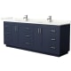 A thumbnail of the Wyndham Collection WCF292984D-QTZ-UNSMXX Dark Blue / Giotto Quartz Top / Brushed Nickel Hardware