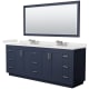 A thumbnail of the Wyndham Collection WCF292984D-QTZ-US3M70 Dark Blue / White Quartz Top / Brushed Nickel Hardware