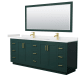 A thumbnail of the Wyndham Collection WCF2929-84D-VCA-M70 Green / Carrara Cultured Marble Top / Brushed Gold Hardware