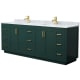 A thumbnail of the Wyndham Collection WCF2929-84D-NAT-MXX Green / White Carrara Marble Top / Brushed Gold Hardware