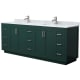 A thumbnail of the Wyndham Collection WCF2929-84D-NAT-MXX Green / White Carrara Marble Top / Brushed Nickel Hardware