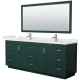 A thumbnail of the Wyndham Collection WCF292984D-QTZ-UNSM70 Green / White Quartz Top / Brushed Nickel Hardware