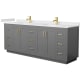 A thumbnail of the Wyndham Collection WCF2929-84D-VCA-MXX Dark Gray / White Cultured Marble Top / Brushed Gold Hardware