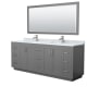 A thumbnail of the Wyndham Collection WCF2929-84D-NAT-M70 Dark Gray / White Carrara Marble Top / Brushed Nickel Hardware
