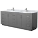 A thumbnail of the Wyndham Collection WCF2929-84D-NAT-MXX Dark Gray / White Carrara Marble Top / Brushed Nickel Hardware
