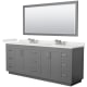 A thumbnail of the Wyndham Collection WCF292984D-QTZ-US3M70 Dark Gray / White Quartz Top / Brushed Nickel Hardware