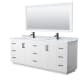 A thumbnail of the Wyndham Collection WCF2929-84D-NAT-M70 White / White Carrara Marble Top / Matte Black Hardware