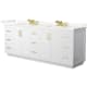 A thumbnail of the Wyndham Collection WCF292984D-QTZ-US3MXX White / Giotto Quartz Top / Brushed Gold Hardware