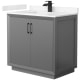 A thumbnail of the Wyndham Collection WCF414136S-VCA-UNSMXX Dark Gray / Carrara Cultured Marble Top / Matte Black Hardware