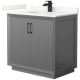 A thumbnail of the Wyndham Collection WCF414136S-QTZ-UNSMXX Dark Gray / Giotto Quartz Top / Matte Black Hardware