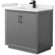 A thumbnail of the Wyndham Collection WCF414136S-QTZ-UNSMXX Dark Gray / White Quartz Top / Matte Black Hardware