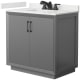 A thumbnail of the Wyndham Collection WCF414136S-QTZ-US3MXX Dark Gray / White Quartz Top / Matte Black Hardware