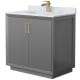 A thumbnail of the Wyndham Collection WCF414136S-NAT-UNSMXX Dark Gray / Satin Bronze Hardware