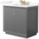 A thumbnail of the Wyndham Collection WCF414136S-QTZ-US3MXX Dark Gray / Giotto Quartz Top / Satin Bronze Hardware