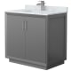 A thumbnail of the Wyndham Collection WCF414136S-NAT-UNSMXX Dark Gray / Brushed Nickel Hardware