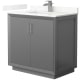 A thumbnail of the Wyndham Collection WCF414136S-QTZ-UNSMXX Dark Gray / Giotto Quartz Top / Brushed Nickel Hardware