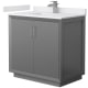 A thumbnail of the Wyndham Collection WCF414136S-VCA-UNSMXX Dark Gray / White Cultured Marble Top / Brushed Nickel Hardware