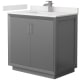 A thumbnail of the Wyndham Collection WCF414136S-QTZ-UNSMXX Dark Gray / White Quartz Top / Brushed Nickel Hardware