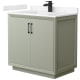 A thumbnail of the Wyndham Collection WCF414136S-VCA-UNSMXX Light Green / Carrara Cultured Marble Top / Matte Black Hardware