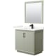 A thumbnail of the Wyndham Collection WCF414136S-QTZ-UNSM34 Light Green / Giotto Quartz Top / Matte Black Hardware