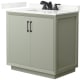 A thumbnail of the Wyndham Collection WCF414136S-QTZ-US3MXX Light Green / Giotto Quartz Top / Matte Black Hardware