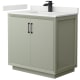 A thumbnail of the Wyndham Collection WCF414136S-QTZ-UNSMXX Light Green / White Quartz Top / Matte Black Hardware