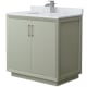 A thumbnail of the Wyndham Collection WCF414136S-NAT-UNSMXX Light Green / Brushed Nickel Hardware