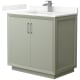 A thumbnail of the Wyndham Collection WCF414136S-QTZ-UNSMXX Light Green / Giotto Quartz Top / Brushed Nickel Hardware