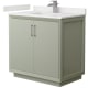 A thumbnail of the Wyndham Collection WCF414136S-QTZ-UNSMXX Light Green / White Quartz Top / Brushed Nickel Hardware
