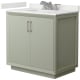 A thumbnail of the Wyndham Collection WCF414136S-QTZ-US3MXX Light Green / White Quartz Top / Brushed Nickel Hardware