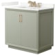 A thumbnail of the Wyndham Collection WCF414136S-QTZ-US3MXX Light Green / Giotto Quartz Top / Satin Bronze Hardware