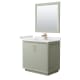 A thumbnail of the Wyndham Collection WCF414136S-VCA-UNSM34 Light Green / White Cultured Marble Top / Satin Bronze Hardware