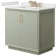 A thumbnail of the Wyndham Collection WCF414136S-QTZ-US3MXX Light Green / White Quartz Top / Satin Bronze Hardware