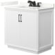 A thumbnail of the Wyndham Collection WCF414136S-QTZ-US3MXX White / Giotto Quartz Top / Matte Black Hardware