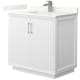 A thumbnail of the Wyndham Collection WCF414136S-QTZ-UNSMXX White / Giotto Quartz Top / Brushed Nickel Hardware