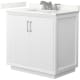 A thumbnail of the Wyndham Collection WCF414136S-QTZ-US3MXX White / Giotto Quartz Top / Brushed Nickel Hardware